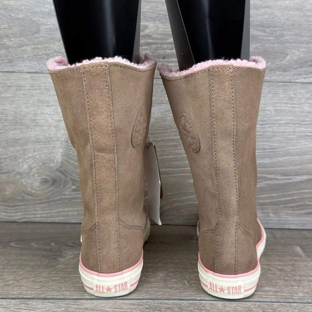 Converse All-Star Beverly Little Girl Sz 13 Ginger Leather Pink Hi Sneaker Boots